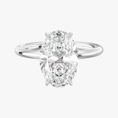 Four-Prong Oval Diamond Solitaire Ring